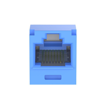 Cargar imagen en el visor de la galería, Conector jack rj45 estilo tg, mini-com, categoría 6a, con gel resistente a la corrosión, de 8 posiciones y 8 cables, color azul
