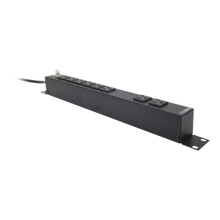 Cargar imagen en el visor de la galería, Tomacorriente Horizontal (PDU) de 8 Contactos (NEMA 5-15R) Rack 19" 1UR. Voltaje Entrada/Salida: 120Vca/15A