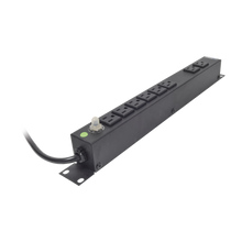 Cargar imagen en el visor de la galería, Tomacorriente Horizontal (PDU) de 8 Contactos (NEMA 5-15R) Rack 19" 1UR. Voltaje Entrada/Salida: 120Vca/15A