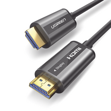 Cargar imagen en el visor de la galería, Cable hdmi de 30 metros por fibra Óptica 4k@60hz | fibra de 4 núcleos + cobre estañado de 7 núcleos | compatible con hdmi 2.0 | alta velocidad 18 gbps | 3d | hdr | carcasa de  zinc | premium | 2 años de garantía.
