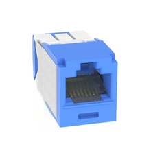 Cargar imagen en el visor de la galería, Conector jack rj45 estilo tg, mini-com, categoría 6a, con gel resistente a la corrosión, de 8 posiciones y 8 cables, color azul

