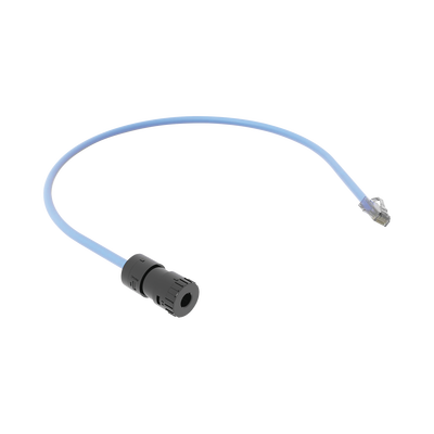 Cable de conexión en campo jack a plug rj45, categoría 6a, cmp (plenum), 0.5 metros, color azul