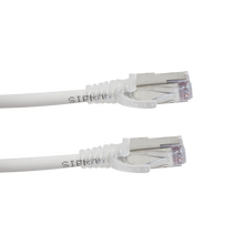 Cargar imagen en el visor de la galería, Patch cord "skinny" cat6a blindado s/ftp, 7ft, diámetro reducido 28 awg, color blanco
